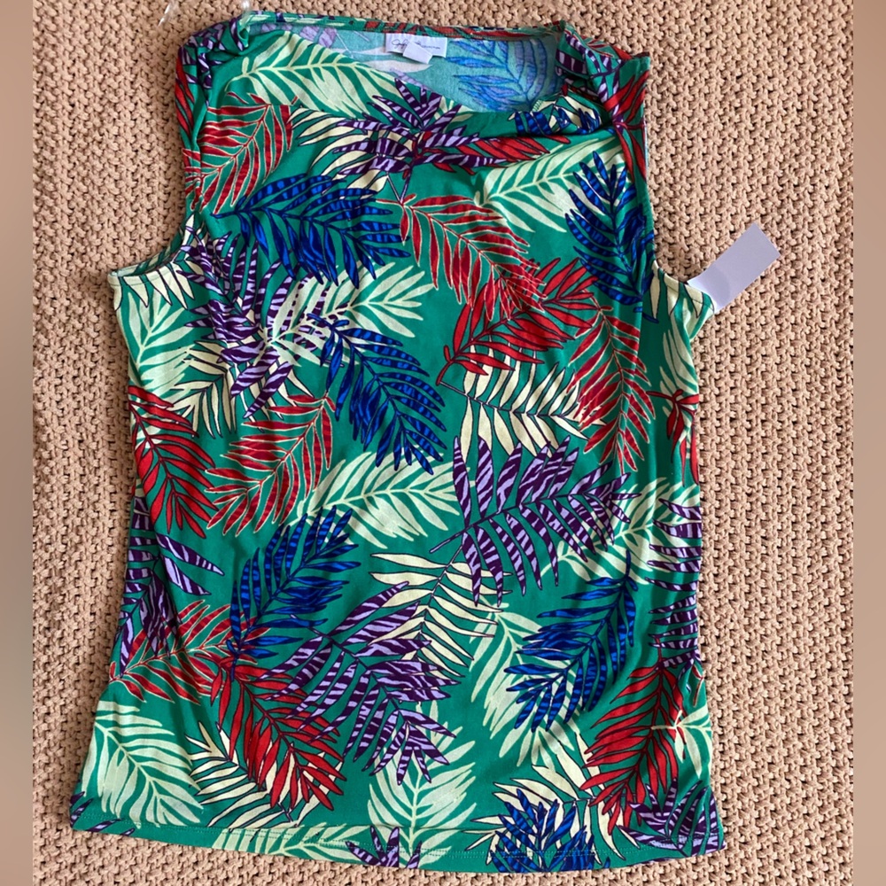 Tropical Leaf Print Top - NWT